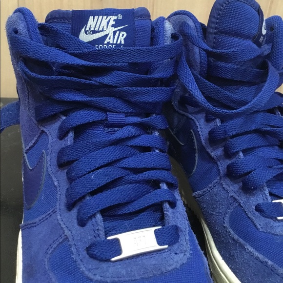 Nike Air Force 1 High Royal Blue Suede Kids Youth Basketball Size 4.5y - Picture 9 of 9